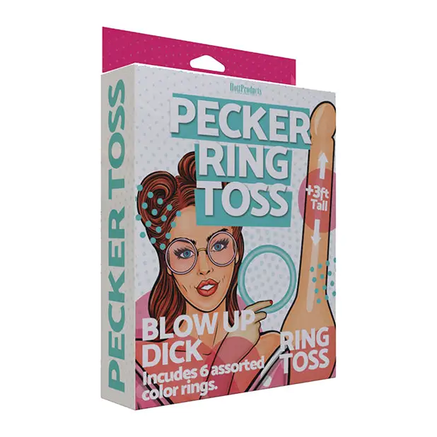 Inflatable Pecker Ring Toss - Asst. Color Rings - Games for Parties