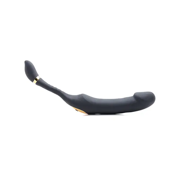 Inmi 10x Pleasure Pose Come Hither Vibe w/Poseable Clit Stimulator - Black - Stimulators