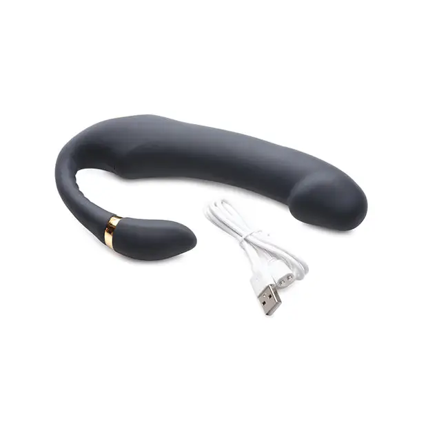 Inmi 10x Pleasure Pose Come Hither Vibe w/Poseable Clit Stimulator - Black - Stimulators