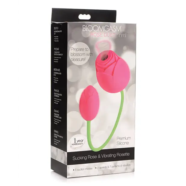 Inmi Bloomgasm 5X Suction Rose Duet - Pink - Stimulators