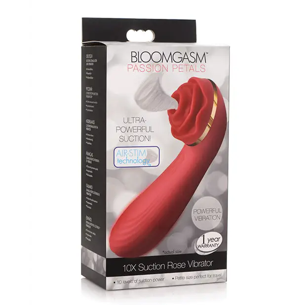 Inmi Bloomgasm Passion Petals Rose 10X Suction & Vibrator - Red - Stimulators