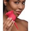 Inmi Bloomgasm Rose Buzz Dual Ended 5X Air Clit Stimulator & 7X Vibrator - Red - Stimulators