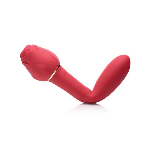 Inmi Bloomgasm Sweet Heart Rose 5X Suction & 10X Vibrator - Red - Stimulators