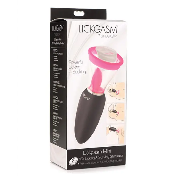 Inmi Shegasm Lickgasm Mini 10X Licking & Sucking Stimulator - Black/Pink - Stimulators