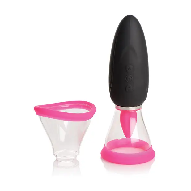 Inmi Shegasm Lickgasm Mini 10X Licking & Sucking Stimulator - Black/Pink - Stimulators