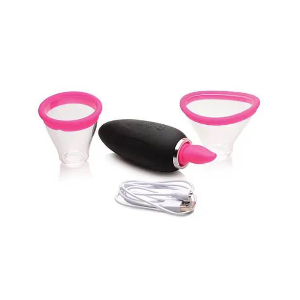 Inmi Shegasm Lickgasm Mini 10X Licking & Sucking Stimulator - Black/Pink - Stimulators