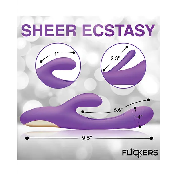 Inmi Tri-Flick Flicking Rabbit Vibrator - Purple - Vibrators