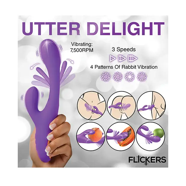 Inmi Tri-Flick Flicking Rabbit Vibrator - Purple - Vibrators