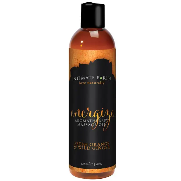 Intimate Earth Energizing Massage Oil - 120 ml Orange & Ginger - Massage Products