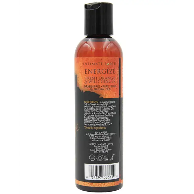 Intimate Earth Energizing Massage Oil - 120 ml Orange & Ginger - Massage Products