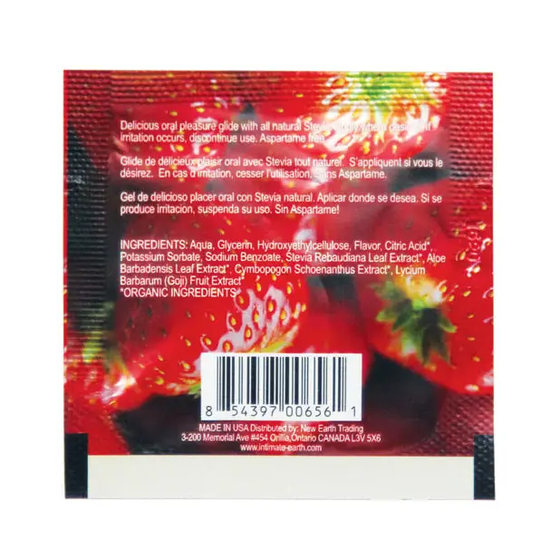 Intimate Earth Lubricant Foil - 3 ml Fresh Strawberries - Flavored