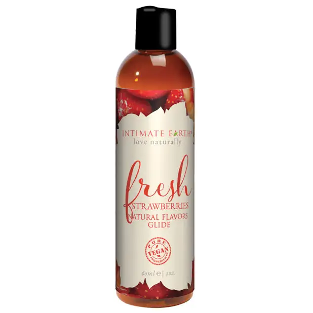 Intimate Earth Natural Flavors Glide - 60 ml Fresh Strawberries - Massage Products