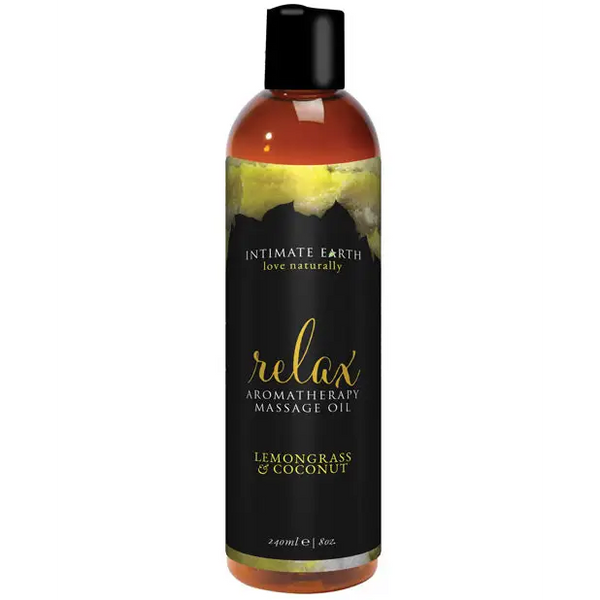 Intimate Earth Relaxing Massage Oil - 240 ml Coconut & Lemongrass - Massage Products