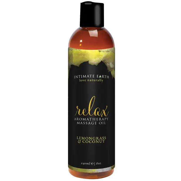 Intimate Earth Relaxing Massage Oil - 240 ml Coconut & Lemongrass - Massage Products