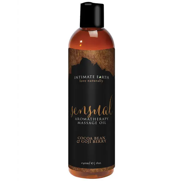 Intimate Earth Sensual Massage Oil - 240 ml Cocoa Bean & Gogi Berry - Lubricants
