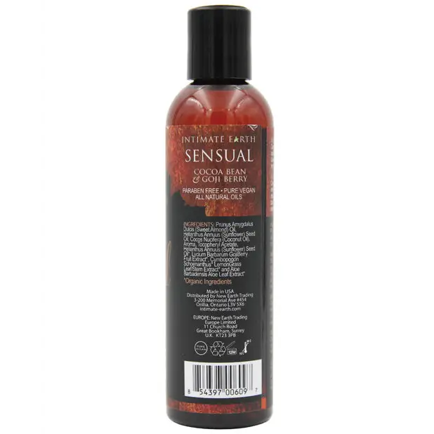 Intimate Earth Sensual Massage Oil - 240 ml Cocoa Bean & Gogi Berry - Lubricants