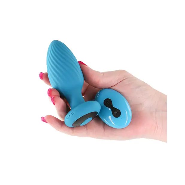 INYA Alpine 2.0 Gyrating & Vibrating Anal Plug w/Remote - Teal - Anal Products