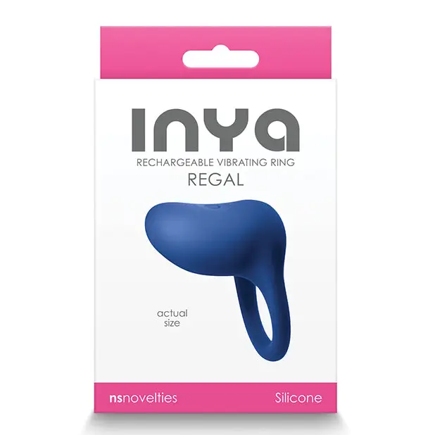 INYA Regal Rechargeable Vibrating Ring - Blue - Penis Enhancement