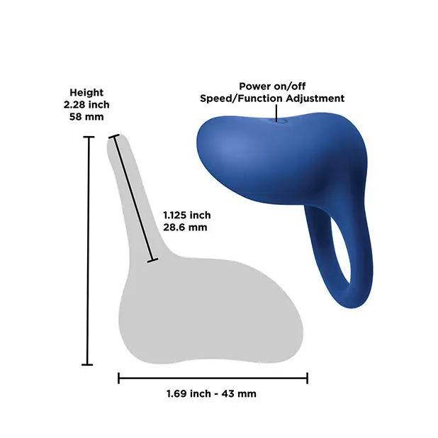 INYA Regal Rechargeable Vibrating Ring - Blue - Penis Enhancement