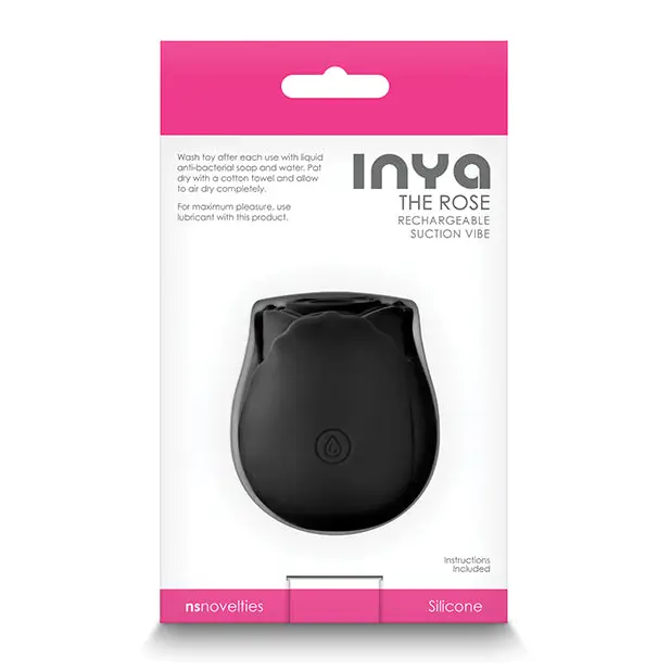 INYA The Rose Rechargeable Suction Vibe - Black - Stimulators