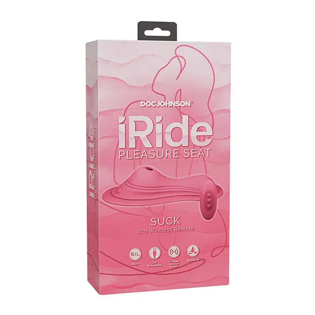 iRide Pleasure Seat Suck Stimulator Rechargeable w/Wireless Remote - Dusty Pink - Stimulators