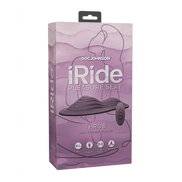 iRide Pleasure Seat Throb Stimulator Rechargeable w/Wireless Remote - Dusty Purple - Stimulators