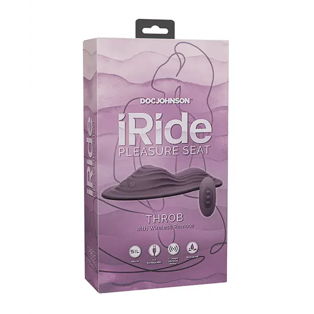 iRide Pleasure Seat Throb Stimulator Rechargeable w/Wireless Remote - Dusty Purple - Stimulators