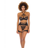Ivonne Underwire Bra Garterbelt & Panty Black XL - Lingerie - Hanging