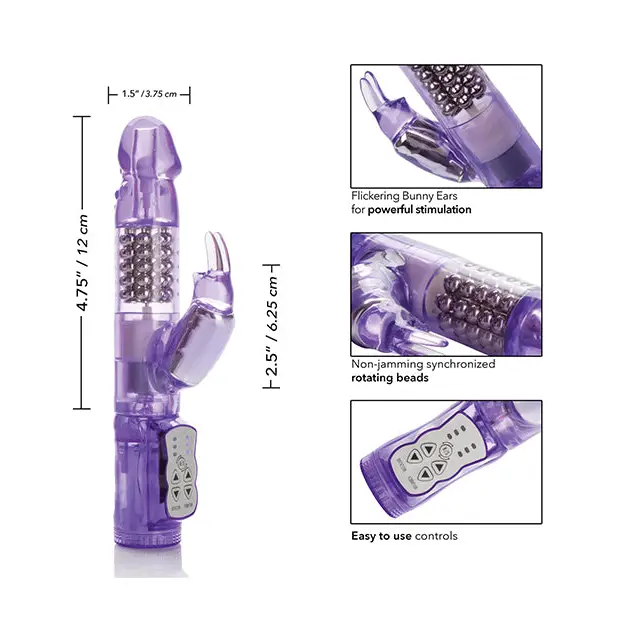 Jack Rabbit w/Floating Beads Waterproof - Purple - Vibrators