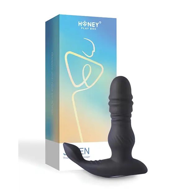 Jaden Thrusting Prostate Massager Vibrating Butt Plug Anal Sex Toy - Black - Anal Products