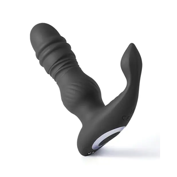 Jaden Thrusting Prostate Massager Vibrating Butt Plug Anal Sex Toy - Black - Anal Products