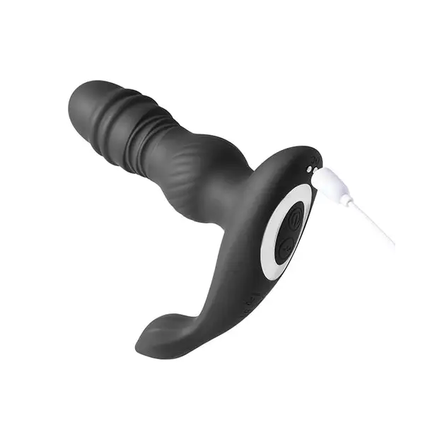 Jaden Thrusting Prostate Massager Vibrating Butt Plug Anal Sex Toy - Black - Anal Products