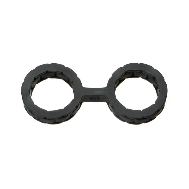 Japanese Bondage Silicone Cuffs Small - Black - Bondage Blindfolds & Restraints