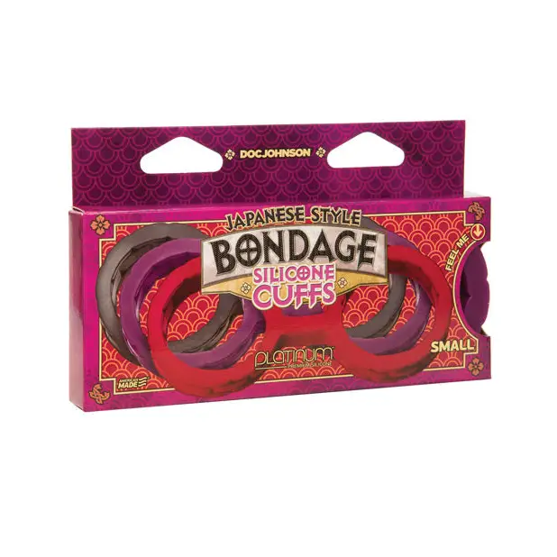 Japanese Bondage Silicone Cuffs Small - Purple - Bondage Blindfolds & Restraints