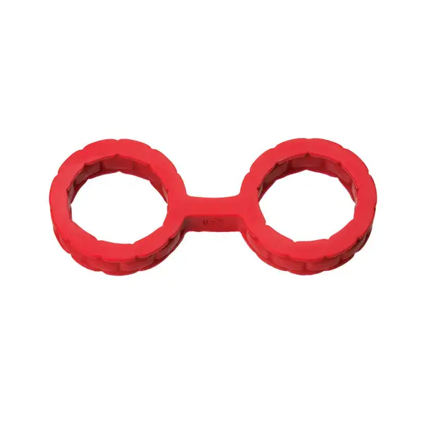 Japanese Bondage Silicone Cuffs Small - Red - Bondage Blindfolds & Restraints