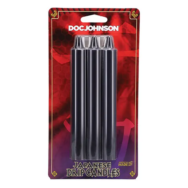 Japanese Drip Candles - Pack of 3 Black - Bondage Blindfolds & Restraints