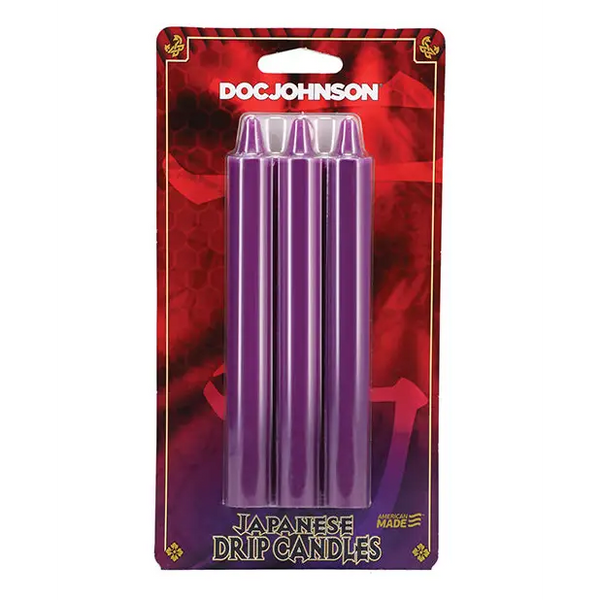 Japanese Drip Candles - Pack of 3 Purple - Bondage Blindfolds & Restraints