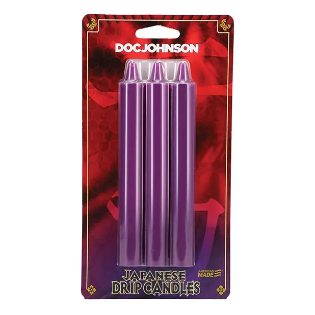 Japanese Drip Candles - Pack of 3 Purple - Bondage Blindfolds & Restraints