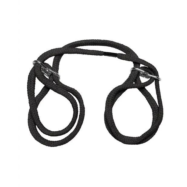 Japanese Style Bondage Wrist or Ankle Cotton Rope - Black - Bondage Blindfolds & Restraints
