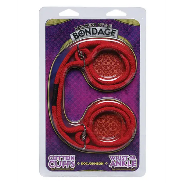 Japanese Style Bondage Wrist or Ankle Cotton Rope - Red - Bondage Blindfolds & Restraints