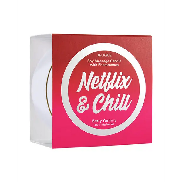 Jelique Massage Candle - 4 oz Netflix & Chill Berry Yummy - Setting The Mood