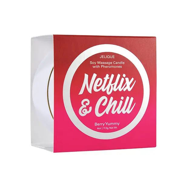 Jelique Massage Candle - 4 oz Netflix & Chill Berry Yummy - Setting The Mood