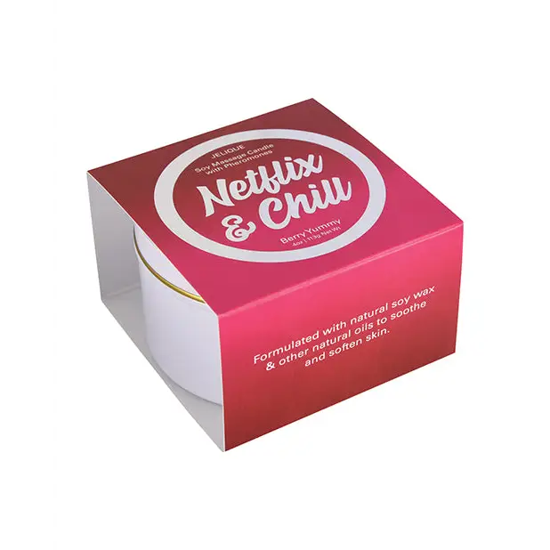Jelique Massage Candle - 4 oz Netflix & Chill Berry Yummy - Setting The Mood