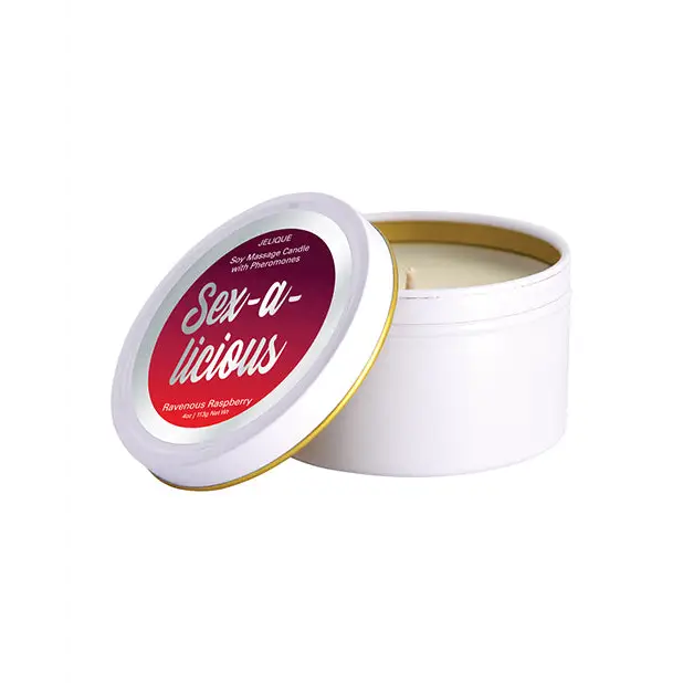 Jelique Massage Candle - 4 oz Sex-A-Licious Ravenous Raspberry - Setting The Mood