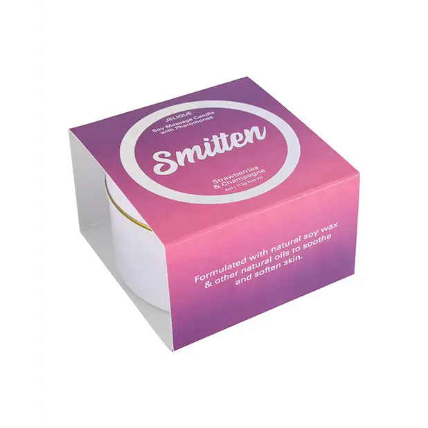 Jelique Massage Candle - 4 oz Smitten Strawberry & Champagne - Setting The Mood