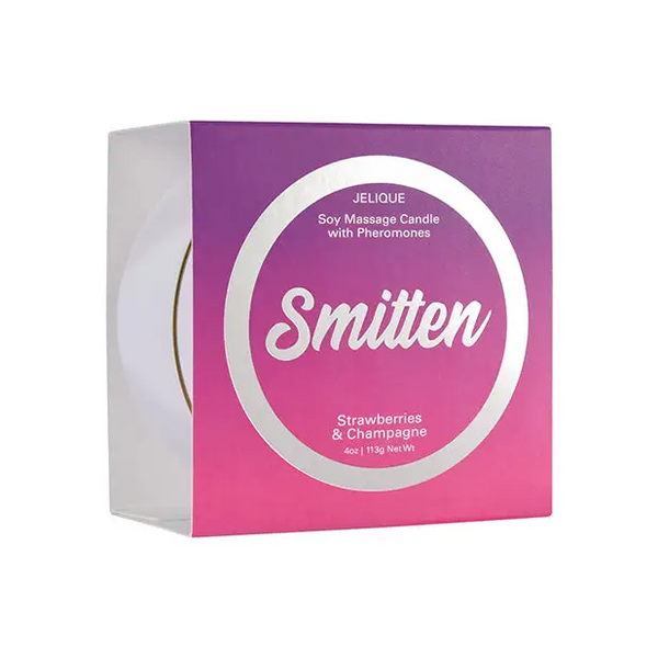 Jelique Massage Candle - 4 oz Smitten Strawberry & Champagne - Setting The Mood