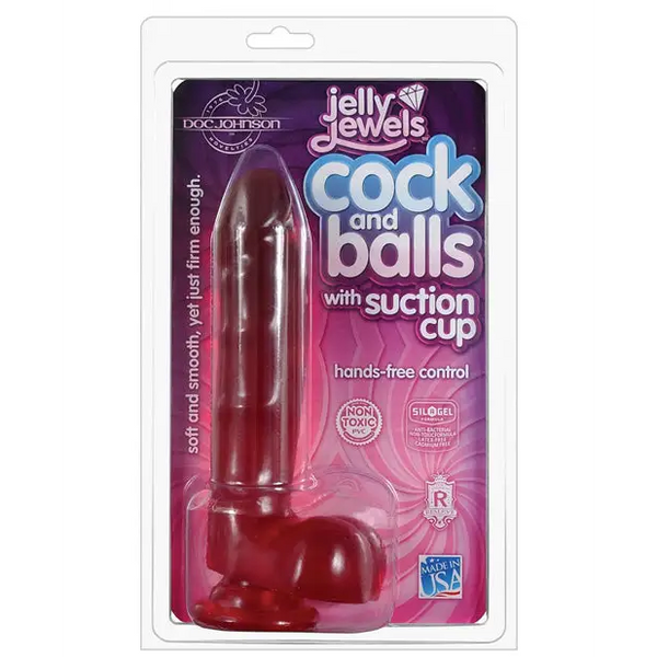 Jelly Cock w/Suction Cup - Ruby - Dongs & Dildos