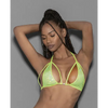 Jeweled Black Light Dancewear Tri Bra Neon Lime O/S - Lingerie - Hanging