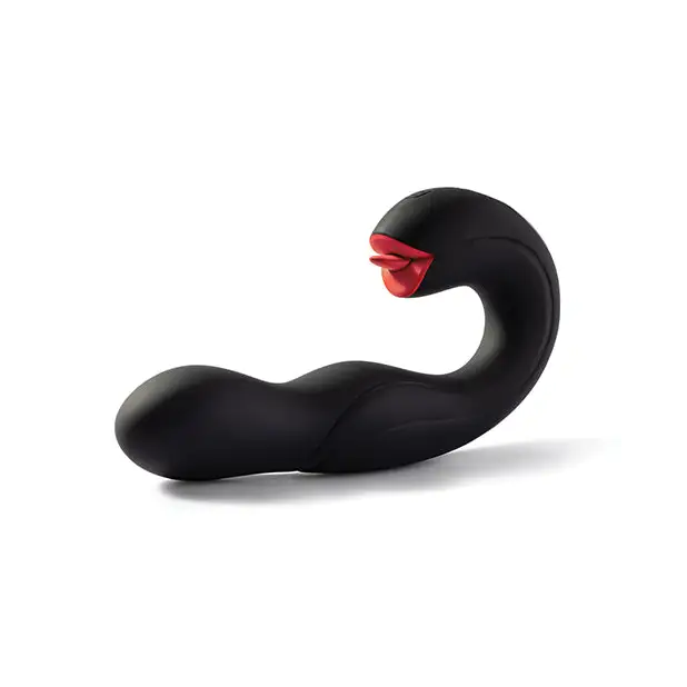 Joi Pro Rotating Head G-Spot Vibrator & Clit Licker w/Remote - Black - Stimulators