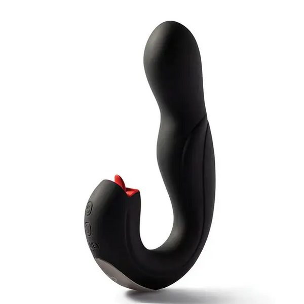 Joi Pro Rotating Head G-Spot Vibrator & Clit Licker w/Remote - Black - Stimulators